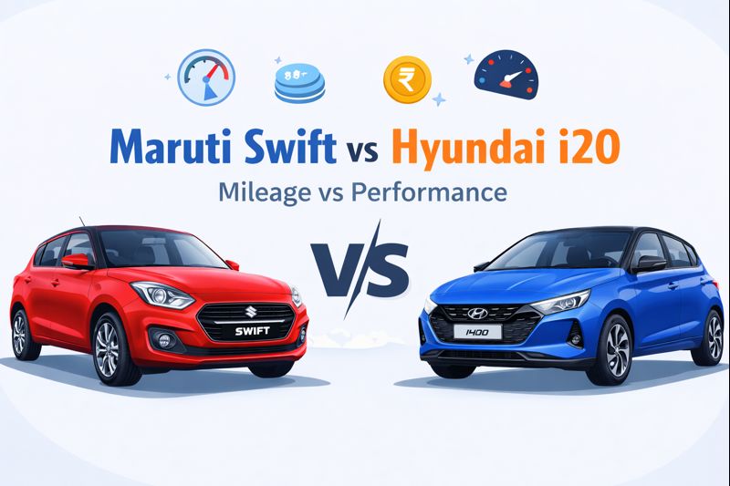 🚗 Maruti Swift vs Hyundai i20 – Mileage vs Performance